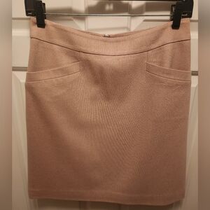 Ann Taylor Wool Mini Skirt Tan With Lining Size 0 EUC